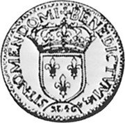 France 1 ECU D'or Louis XIII. Essai 1634 KM# E2 SIT NOMEN DOMI BENEDICTVM coin reverse France 1 ECU D'or Louis XIII. Essai 1634 KM# E2 SIT NOMEN DOMI BENEDICTVM coin reverse