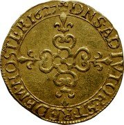 France 1 ECU (Gaston and Marie) DNS ADIVTOR ET REDEM NOSTER 1627 coin reverse