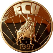 Italy ECU Maria Montessori 1997 In Sets only ECU U 1997 coin reverse