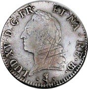 France 1 ECU (Louis XV. Bearn) LU XV D G FR ET NA RE BD coin obverse