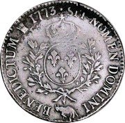 France 1 ECU (Louis XV. Bearn) SIT NOMEN DOMINI BENEDICTUM 1773 coin reverse