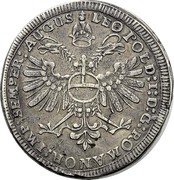 France 1 Florin (Guldenthaler) (Leopold I Type 2. City of Hagenau) KM# 66 LEOPOLD I D G ROMANOR IMP SEMPER AUGUS coin reverse France 1 Florin (Guldenthaler) (Leopold I Type 2. City of Hagenau) KM# 66 LEOPOLD I D G ROMANOR IMP SEMPER AUGUS coin reverse