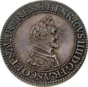 France 1 Franc (Henri IV. Pattern) KM# Pn7 HENRICVS IIII D G FRANCO ET NAVARÆ REX 1607 coin obverse