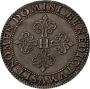 France 1 Franc (Henri IV. Pattern) KM# Pn7 SIT NOMEN DOMINI BENEDICTVM A coin reverse