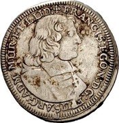 France 1 Gulden (60 Kreuzer) Franz Egon von Furstenberg-Heiligenberg 1668  KM# 194 FRANCIS EGON D G EPLIS ARG ADM MLIR ET L LID coin obverse