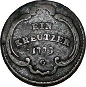 France 1 Kreutzer (Ludwig Constantin von Rohan-Guemenee) KM# 64 EIN KREUTZER 1773 G coin reverse France 1 Kreutzer (Ludwig Constantin von Rohan-Guemenee) KM# 64 EIN KREUTZER 1773 G coin reverse