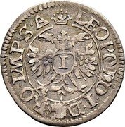 France 1 Kreuzer (Leopold I. City of Hagenau) KM# 50 LEOPOLD.I.D.G.RO.IMP.S.A 1 coin reverse France 1 Kreuzer (Leopold I. City of Hagenau) KM# 50 LEOPOLD.I.D.G.RO.IMP.S.A 1 coin reverse