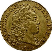 France 1 Leopold (Duchy of Lorraine) KM# 116 LEOP I D G D LOT BA REX IER 1710 coin obverse