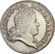 France 1 Leopold (Duchy of Lorraine) KM# 103 LEOP I DG D LOTH BAR REX IER coin obverse France 1 Leopold (Duchy of Lorraine) KM# 103 LEOP I DG D LOTH BAR REX IER coin obverse