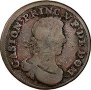 France 1 Liard (Gaston) GASTON.PRINC.V.F.DE.DOM coin obverse France 1 Liard (Gaston) GASTON.PRINC.V.F.DE.DOM coin obverse