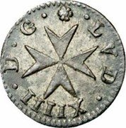 France 1 Liard (Louis XIV. Lyon) LVD. XIIII. D. G. coin obverse France 1 Liard (Louis XIV. Lyon) LVD. XIIII. D. G. coin obverse