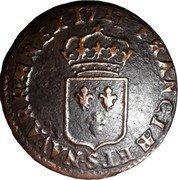 France 1 Liard (Louis XV) .FRANCIÆ. ET. S .NAVARRÆ. REX 1721 coin reverse France 1 Liard (Louis XV) .FRANCIÆ. ET. S .NAVARRÆ. REX 1721 coin reverse