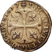 France 1 Quinzain Anna Mary Louise 1657  DNS ADIVT ET. REDEM MEVS.1657 coin reverse