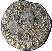 France 1 Teston (Charles III Old Bust without Cross of Lorraine) CAROL.D.G.CAL.LOTH.BAR.GEL.DVX coin obverse France 1 Teston (Charles III Old Bust without Cross of Lorraine) CAROL.D.G.CAL.LOTH.BAR.GEL.DVX coin obverse