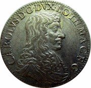 France 1 Teston (Charles IV. Long Hair) CAROLVS D G DVX LOTH MA C B G coin obverse