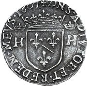 France 1 Teston (Henry II 3rd Type) DNS.ADIVTOR.ET.REDEM.MEVS.1607 H H coin reverse France 1 Teston (Henry II 3rd Type) DNS.ADIVTOR.ET.REDEM.MEVS.1607 H H coin reverse