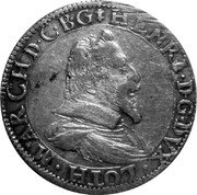 France 1 Teston (Henry II. Duchy of Lorraine) KM# 17.1 HENRI.D.G.DVX.LOTH.MARCH.D.C.B.G coin obverse