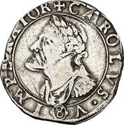 France 1 Teston (Immobilization in the name of Charles V. Besancon) KM# 25 CAROLVS V 8 IMPERATOR coin obverse France 1 Teston (Immobilization in the name of Charles V. Besancon) KM# 25 CAROLVS V 8 IMPERATOR coin obverse