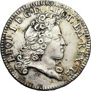 France 1 Teston (Leopold I. Lorraine) KM# 97 LEOP I D G D LOT BA REX IE coin obverse France 1 Teston (Leopold I. Lorraine) KM# 97 LEOP I D G D LOT BA REX IE coin obverse