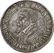 France 1 Thaler (Charles III. Duchy of Lorraine) KM# 5 CAROLVS D G CAL LOTHAR BAR GEL DVX 1603 coin obverse