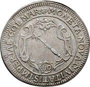 France 1 Thaler (Colmar Coinage) KM# 22 MONETA NOVA CIVITATIS IMPERIAL COLMAR 60 coin obverse France 1 Thaler (Colmar Coinage) KM# 22 MONETA NOVA CIVITATIS IMPERIAL COLMAR 60 coin obverse