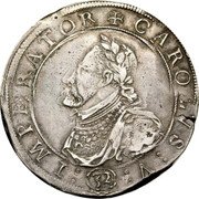 France 1 Thaler (Immobilization in the name of Charles V. Besancon) KM# 27 CAROLVS V 32 IMPERATOR coin obverse France 1 Thaler (Immobilization in the name of Charles V. Besancon) KM# 27 CAROLVS V 32 IMPERATOR coin obverse