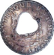 France 10 Bits Countermarked Coinage ND (1770-1772)  Host years 1732-1747. KM# 20 VTRAQUE VNUM MO 1757 MO coin reverse