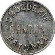 France 10 Centimes (Commune of Bayonne) DROGUERIE CANTON BAYONNE coin obverse France 10 Centimes (Commune of Bayonne) DROGUERIE CANTON BAYONNE coin obverse