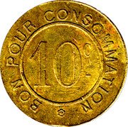 France 10 Centimes (La Compagnie Caille Paris) BON POUR CONSOMMATION 10 C coin reverse France 10 Centimes (La Compagnie Caille Paris) BON POUR CONSOMMATION 10 C coin reverse