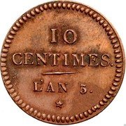 France 10 Centimes Pattern 1794 L'AN 3 KM# PnA20 10 CENTIMES L'AN 3. coin reverse France 10 Centimes Pattern 1794 L'AN 3 KM# PnA20 10 CENTIMES L'AN 3. coin reverse