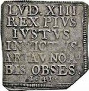 France 10 Sols (Siege of Aire) LVD.XIII REX PIVS IVSTVS INVICTVS ARIAV NOA BIS OBSES 1641 coin obverse
