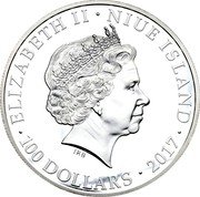 Niue 100 Dollars (Elizabeth II Tomash Garrigue Masaryk) ELIZABETH II NIUE ISLAND 100 DOLLARS 2017 IRB coin obverse Niue 100 Dollars (Elizabeth II Tomash Garrigue Masaryk) ELIZABETH II NIUE ISLAND 100 DOLLARS 2017 IRB coin obverse