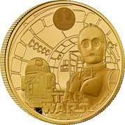 UK 100 Pounds R2-D2 and C-3PO 2023 Proof STAR WARS ©&™ LUCASFILM LTD. coin reverse UK 100 Pounds R2-D2 and C-3PO 2023 Proof STAR WARS ©&™ LUCASFILM LTD. coin reverse