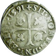 France 12 Deniers (1 Douzain) (Henri IV) SIT.NOMEN.DNI.BENEDICT.1591 coin reverse