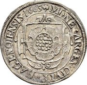 France 12 Kreuzer Leopold I Baroque Shield. City of Hagenau 1665  KM# 53 MONE ARGEN CIVIT HAGENOIENSIS 1665 coin obverse France 12 Kreuzer Leopold I Baroque Shield. City of Hagenau 1665  KM# 53 MONE ARGEN CIVIT HAGENOIENSIS 1665 coin obverse