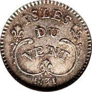 France 12 Sols (Louis XV) C# 2 ISLES DU VENT 1731 coin reverse