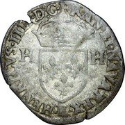 France 15 Deniers (Louis XIII. Countermarked) HENRICVS III D G FRAN ET NAVA REX H H coin obverse France 15 Deniers (Louis XIII. Countermarked) HENRICVS III D G FRAN ET NAVA REX H H coin obverse