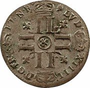 France 15 Deniers (Louis XIV) LVD. XIIII. D. G. FR. ET. N. R. coin obverse France 15 Deniers (Louis XIV) LVD. XIIII. D. G. FR. ET. N. R. coin obverse