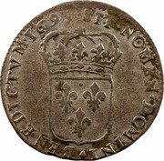 France 15 Deniers (Louis XIV) SIT. NOMEN. DOMINI. BENEDICTVM. 1695 coin reverse France 15 Deniers (Louis XIV) SIT. NOMEN. DOMINI. BENEDICTVM. 1695 coin reverse