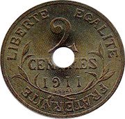 France 2 Centimes (Essai) LIBERTE EGALITE FRATERNITE 2 CENTIMES 1911 ESSAI coin reverse