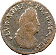 France 2 Deniers (Louis XIV Strasbourg) LVD. XIIII. FRAN. ET. NA. REX. coin obverse France 2 Deniers (Louis XIV Strasbourg) LVD. XIIII. FRAN. ET. NA. REX. coin obverse