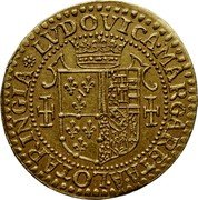 France 2 ECU (Louise Marguerite) LVDOVICA MARGARETA A LOTARINGIA coin obverse