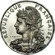 France 2 Francs Pattern 1907  RÉPUBLIQUE FRANÇAISE. coin obverse