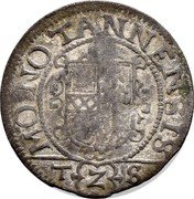 France 2 Kreutzer (1/2 Batzen) (City of Thann) KM# 5 MO. NO. TANNENSIS T Z S coin obverse France 2 Kreutzer (1/2 Batzen) (City of Thann) KM# 5 MO. NO. TANNENSIS T Z S coin obverse