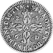 France 2 Sols 6 Deniers Louis XIII. Pattern 1642 A KM# PnF12 A 2 S 6 D SIT NOMEN DOMINI BENEDICTVM coin obverse France 2 Sols 6 Deniers Louis XIII. Pattern 1642 A KM# PnF12 A 2 S 6 D SIT NOMEN DOMINI BENEDICTVM coin obverse