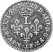 France 2 Sols 6 Deniers Louis XIII. Pattern 1642 A KM# PnF12 L LVD XIII D G FR ET NAV REX 1642 coin reverse France 2 Sols 6 Deniers Louis XIII. Pattern 1642 A KM# PnF12 L LVD XIII D G FR ET NAV REX 1642 coin reverse