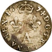 France 2 Sols (Traitants. Louis XIV) D G FR ET NA REX 16 74 A coin reverse