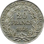 France 20 Francs (Essai by Alard) KM# Pn80 LIBERTÉ ÉGALITÉ FRATERNITÉ 20 FRANCS 1848 coin reverse France 20 Francs (Essai by Alard) KM# Pn80 LIBERTÉ ÉGALITÉ FRATERNITÉ 20 FRANCS 1848 coin reverse