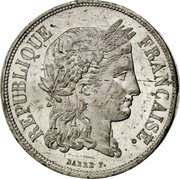 France 20 Francs (Essai by Barre. Without Symbols) REPUBLIQUE FRANÇAISE BARRE F. coin obverse France 20 Francs (Essai by Barre. Without Symbols) REPUBLIQUE FRANÇAISE BARRE F. coin obverse