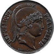 France 20 Francs Essai by Bouvet 1848 REPUBLIQUE FRANÇAISE BOUVET . F. coin obverse